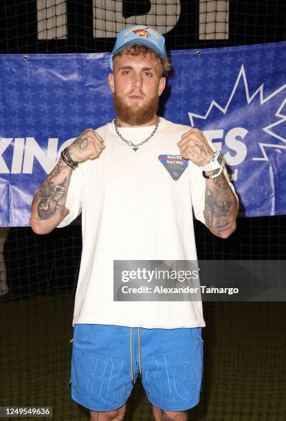 Jake Paul attends the Boxing Bullies event host by himself and The Berman Law Group on March 26, 2023 in Boca Raton, Florida.