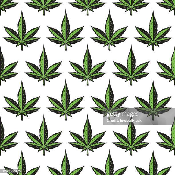 ilustrações de stock, clip art, desenhos animados e ícones de marijuana leaf background. marijuana leaf drawing seamless tiled vector stock illustration - marijuana design