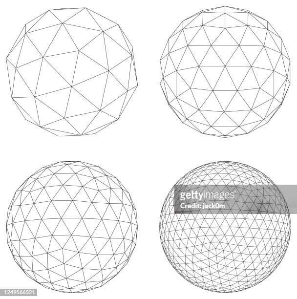 illustrazioni stock, clip art, cartoni animati e icone di tendenza di sfera poligonale - sfera