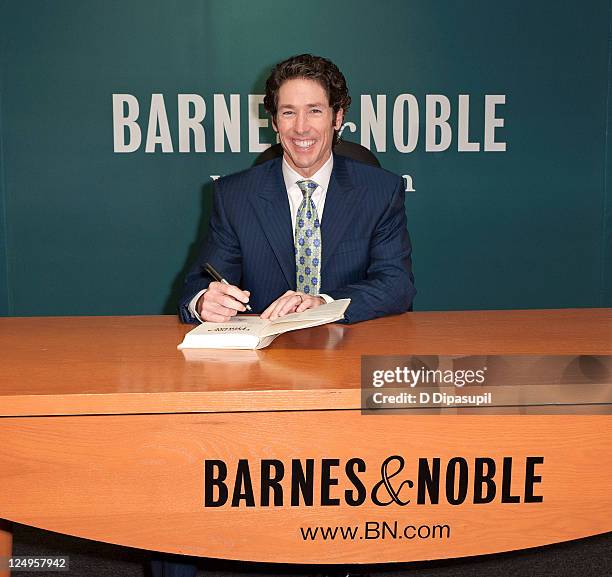 Joel Osteen promotes "Every Day A Friday: How To Be Happier 7 Days A Week" at Barnes & Noble, 5th Avenue on September 14, 2011 in New York City.