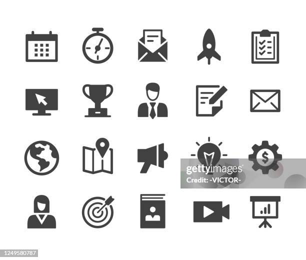 business - icons - classic series - applying stock illustrations