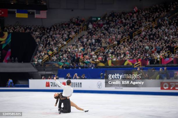 Laurence Fournier Beaudry and Nikolaj Soerensen of Canada competes in the Ice Dance Free Dance during the ISU World Figure Skating Championships 2023...