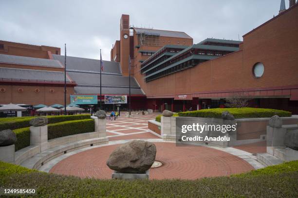 An exterior view of the British Library in London, United Kingdom on March 26, 2023. London's libraries, which have the largest public library...