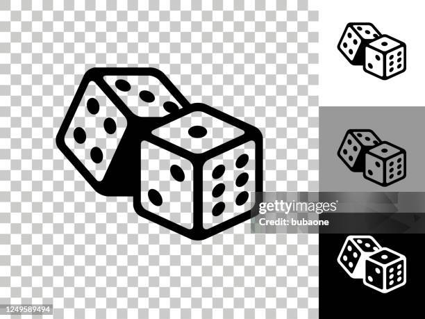 illustrations, cliparts, dessins animés et icônes de icône dés sur fond transparent de damier - jeu de dés