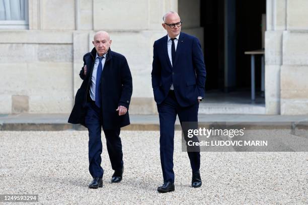 President of "Horizons" party and Mayor of Le Havre Edouard Philippe and senator and president of the 'Les Independants - Republique et Territoires'...