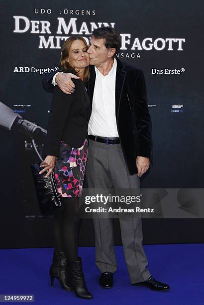 Singer Udo Juergens and his daughter Jenny Juergens attend the 'Der Mann mit dem Fagott' premiere at CineStar on September 14, 2011 in Berlin,...