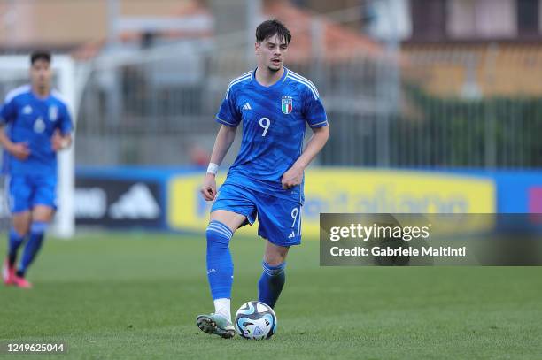 Giuseppe Ambrosino of Italy U20 in action during the U20 international friendly match between Italy and Germany at Stadio Lungobisenzio on March 27,...