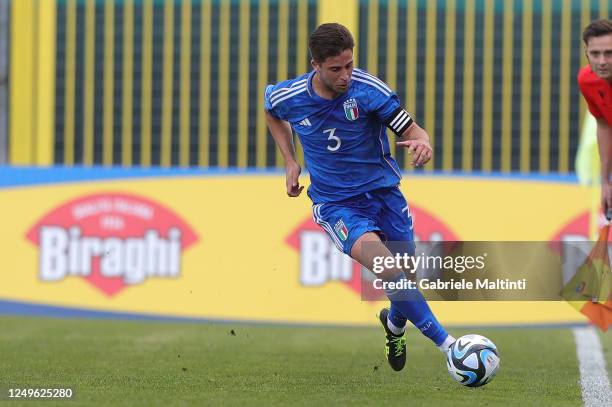 Samuel Giovane of Italy U20 in action during the U20 international friendly match between Italy and Germany at Stadio Lungobisenzio on March 27, 2023...