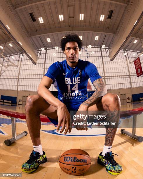 Patrick McCaw of the Delaware Blue Coats poses for a portrait during the G League Content Road Show on March 23, 2023 at Chase Field House in...