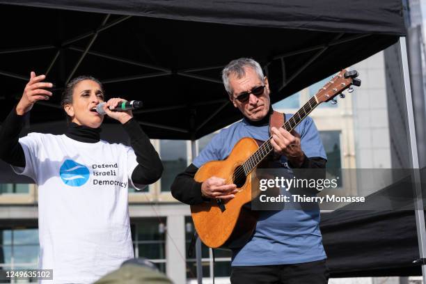 Israeli singer-songwriter, percussionist, poet, composer, and human rights activist Noa and Israeli guitar player Gil Dor perform in front of 150...