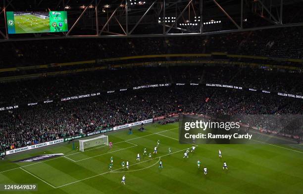 Dublin , Ireland - 27 March 2023; A general view of action during the UEFA EURO 2024 Championship Qualifier match between Republic of Ireland and...
