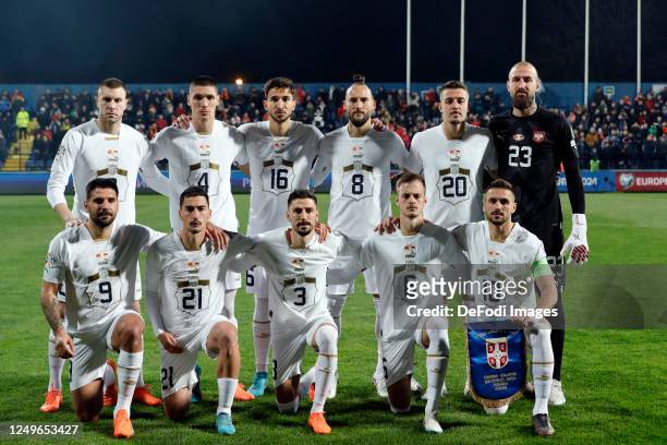 Serbia's national football team players: Strahinja Pavlovic, Nikola Milenkovic, Marko Grujic, Nemanja Gudellj,Sergej Milinkovic-Savic, goalkeeper...