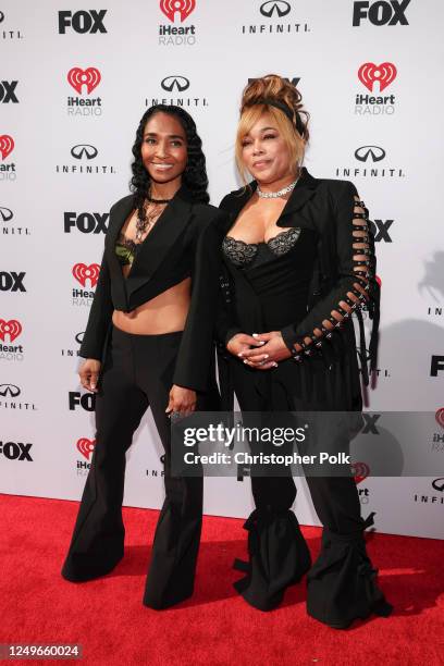 Rozonda "Chilli" Thomas and Tionne "T-Boz" Watkins of TLC at the 2023 iHeartRadio Music Awards held at The Dolby Theatre on March 27, 2023 in Los...