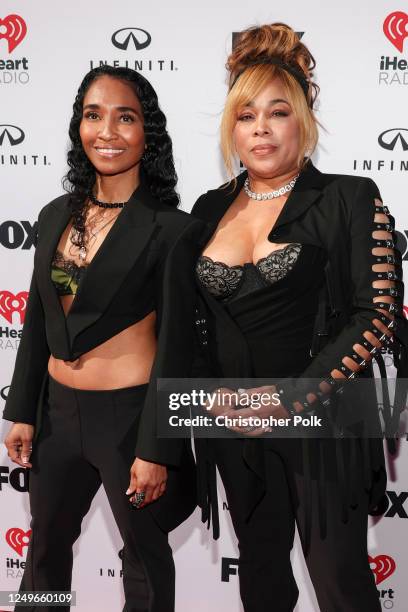 Rozonda "Chilli" Thomas and Tionne "T-Boz" Watkins of TLC at the 2023 iHeartRadio Music Awards held at The Dolby Theatre on March 27, 2023 in Los...