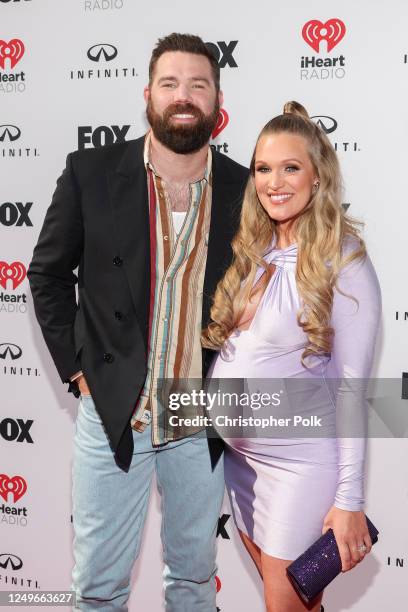 Jordan Davis and Kristen O'Connor at the 2023 iHeartRadio Music Awards held at The Dolby Theatre on March 27, 2023 in Los Angeles, California.