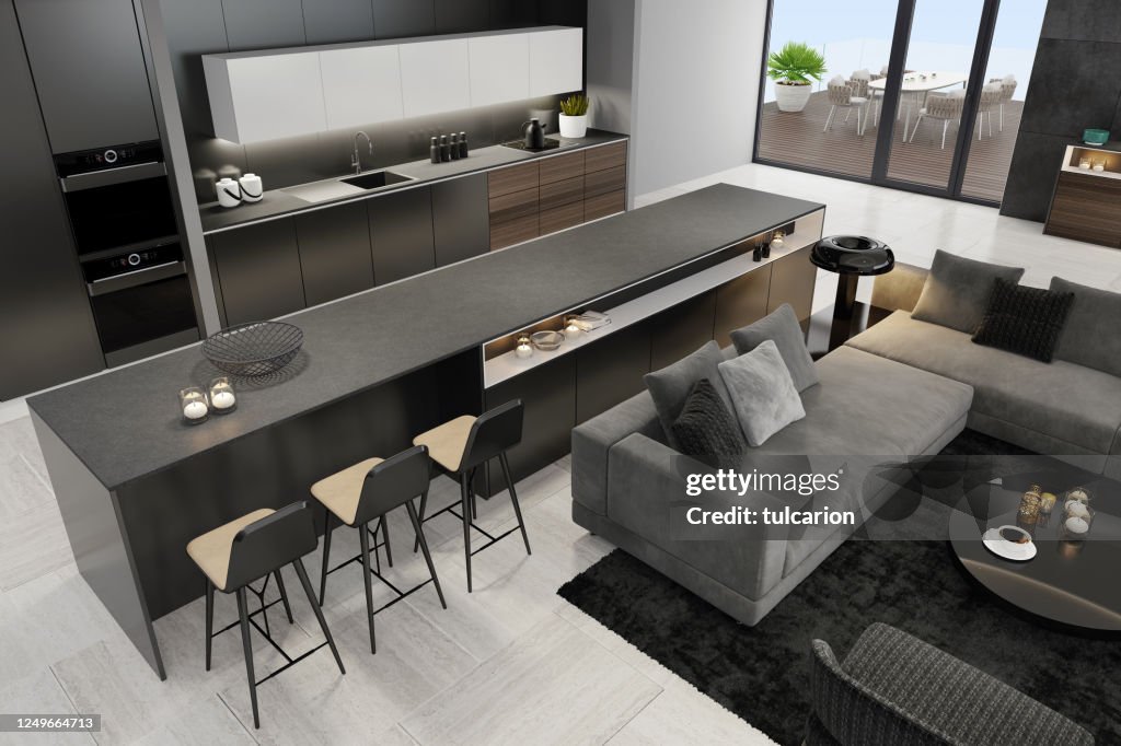 Minimalist Kitchen Living Room Minimal All Neutral House With Matte