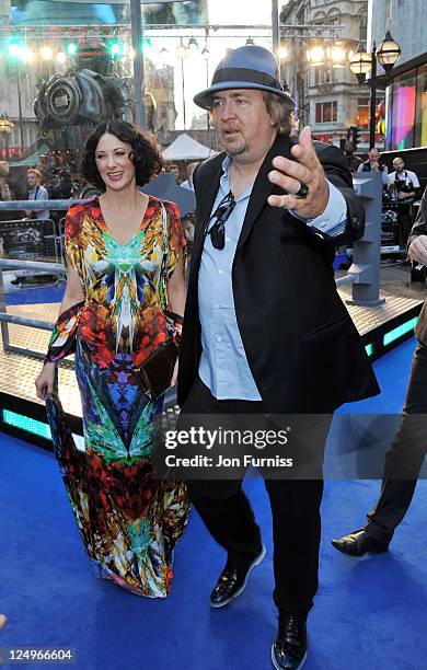 Susan Montford and Don Murphy arriving at the UK Premiere of 'Real Steel' at Empire Leicester Square on September 14, 2011 in London, England.