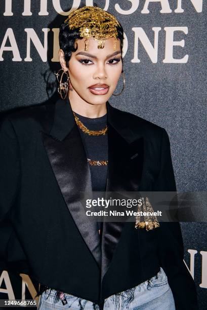 Teyana Taylor at the New York Premiere of "A Thousand and One" held at the AMC Magic Johnson Harlem 9 on March 27, 2023 in New York City.