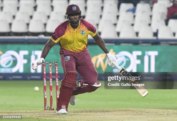 Shepherd of the West Indies during the 3rd KFC T20 International match between South Africa and West Indies at DP World Wanderers Stadium on March...
