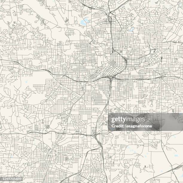 ilustraciones, imágenes clip art, dibujos animados e iconos de stock de mapa vectorial de atlanta, georgia - topografía