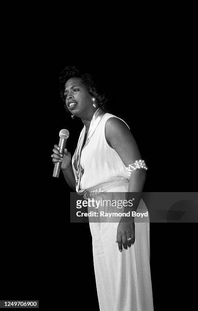 Comedienne Adele Givens performs at the Regal Theater in Chicago, Illinois in November1993.