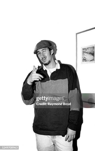 Rapper Kurious Jorge poses for photos at Hotel Nikko in Chicago, Illinois in March 1993.