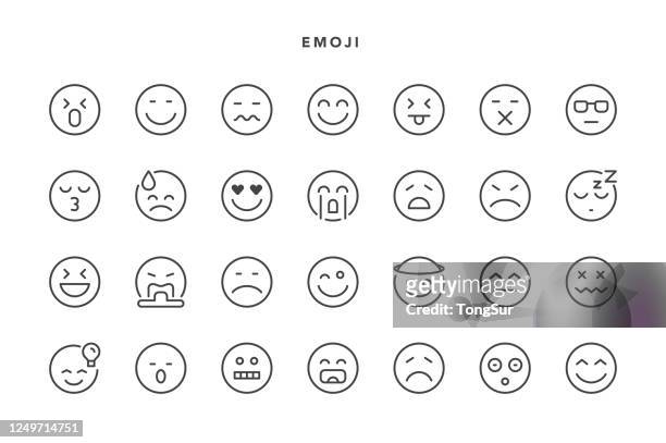 illustrazioni stock, clip art, cartoni animati e icone di tendenza di icone emoji - malumore