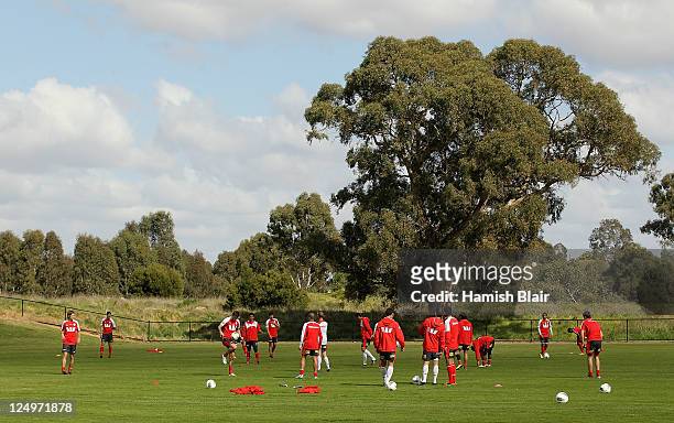 General view during a Melbourne Heart A-League training session at La Trobe University Sports Fields on September 15, 2011 in Melbourne, Australia.