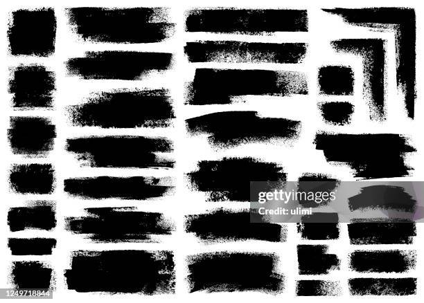 ilustrações de stock, clip art, desenhos animados e ícones de grunge design elements - moldura preta