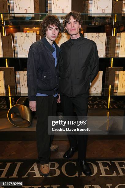 Gene Gallagher and Danny Lomas attend the launch of the Burberry book at Maison Assouline on March 28, 2023 in London, England.