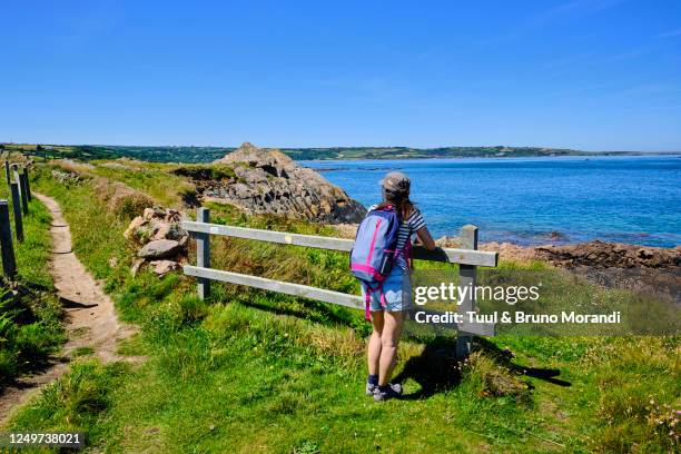 france, normandy, manche department, cotentin, omonville-la-rogue, coastal path - manche stock pictures, royalty-free photos & images