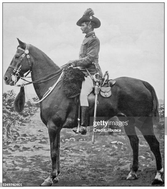 antique photograph of british navy and army: sergeant major, new south wales - sergeant major stock illustrations