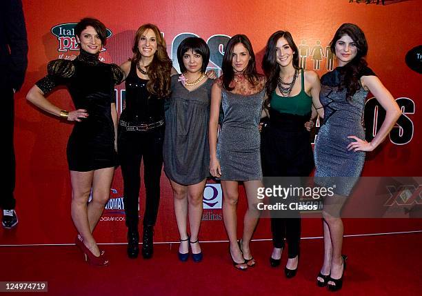 Sophie Gomez, Monica Huarte, Camila Ibarra, Ximena Guerra, Erendira Ibarra and Maria Aura during the Red Carpet of the movie 'Los Inadaptados' at...