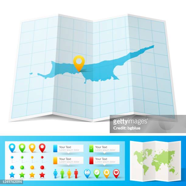 stockillustraties, clipart, cartoons en iconen met noord-cyprus kaart met locatie pinnen geïsoleerd op witte achtergrond - northern light