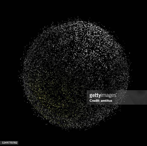 illustrazioni stock, clip art, cartoni animati e icone di tendenza di globo di particelle - sfera
