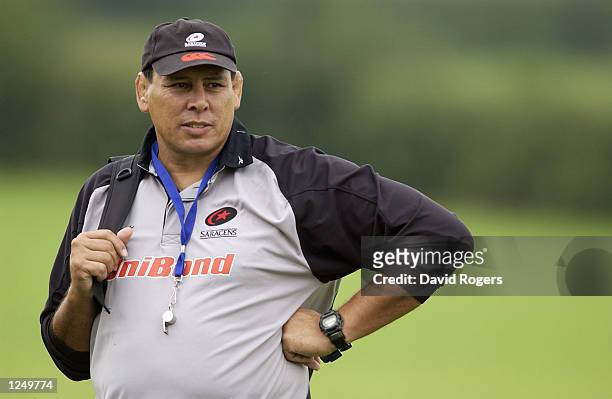Wayne Shelford, the new coach of Saracens Rugby Club during their annual press day in London, England on August 5, 2002.