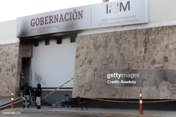 View of the migration institute where at least 39 people died due to the deadly fire in Ciudad Juarez, Mexico on March 28, 2023. The Mexican...