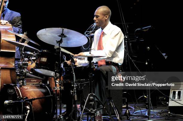 Drummer Shaney Forbes of Empirical performs live on stage at the Barbican in London on 20th November 2008.