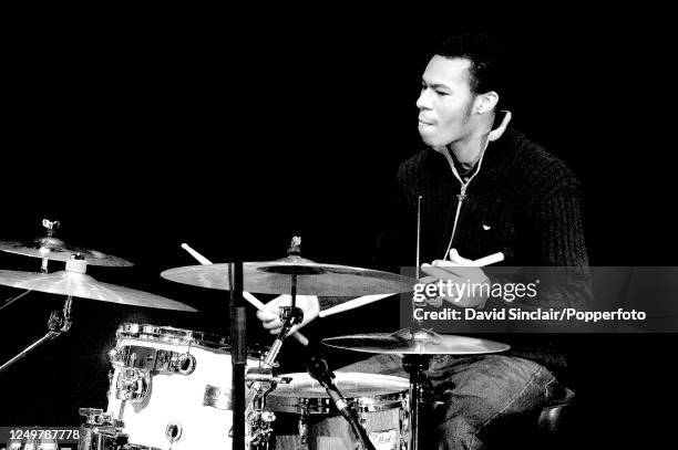 Drummer Shaney Forbes of Empirical performs live on stage at LSO St Luke's in London on 27th January 2004.