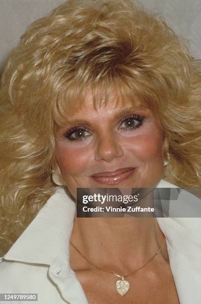 American actress Loni Anderson attend Eastman Kodak's 1st Annual Eastman Second Century Award Salute to Burt Reynolds & Steven Spielberg, held at the...