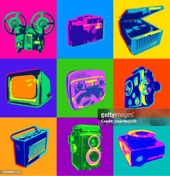 ilustrações, clipart, desenhos animados e ícones de ícones retrô - 1960 - radiodifusão