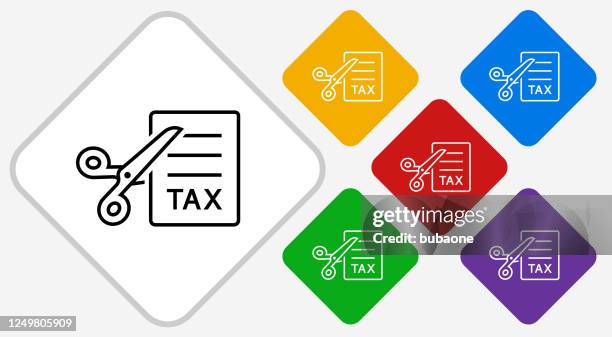 cutting taxes page with scissors icon - tax cut stock illustrations