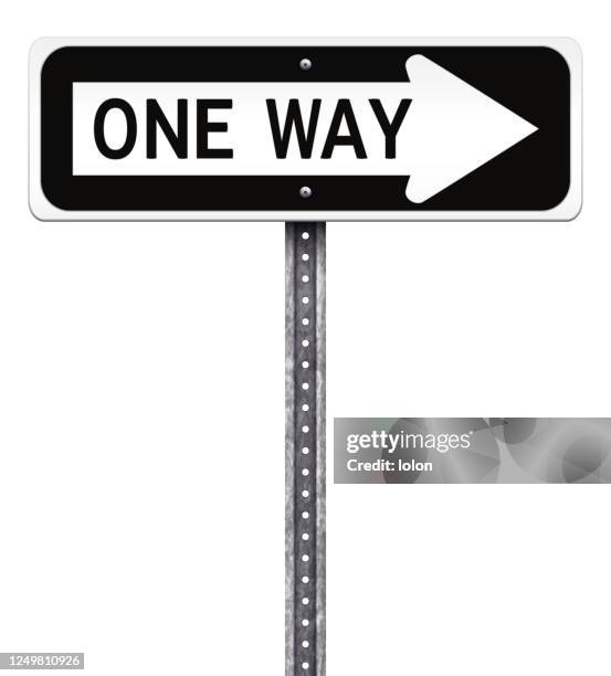 einweg-straßenschild vektor-illustration auf weiß - einbahnstraßenschild stock-grafiken, -clipart, -cartoons und -symbole