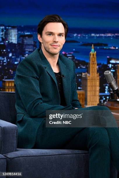 Episode 1824 -- Pictured: Actor Nicholas Hoult during an interview on Tuesday, March 28, 2023 --