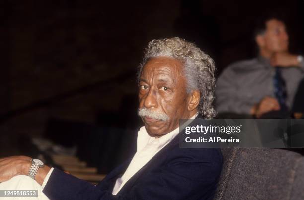 Gordon Parks appears at the premier for "Strapped" at the Joseph Papp Theater on August 18, 1993 in New York City.