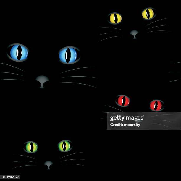 cat eyes seamless vector wallpaper - cat eye stock illustrations