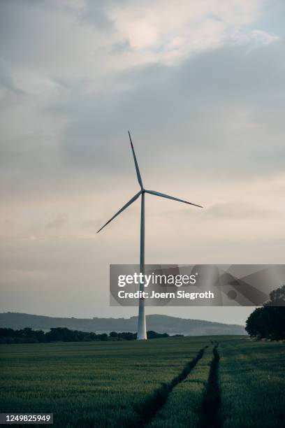 windräder beim sonnenuntergang - moinho de papel - fotografias e filmes do acervo