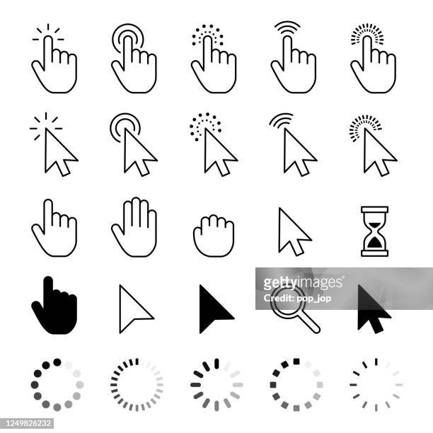 maus-cursor-symbole - vektor-stock-illustration - hand stock-grafiken, -clipart, -cartoons und -symbole