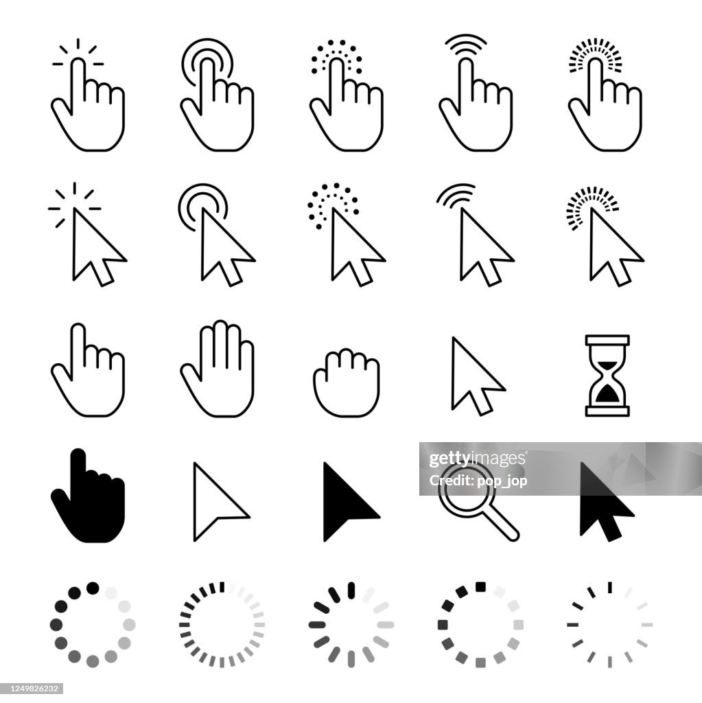 Iconos del cursor del ratón - Ilustración de stock vectorial