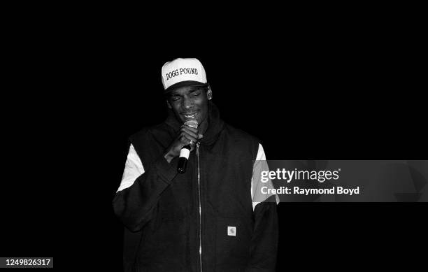 Rapper Snoop Doggy Dogg performs at the Regal Theater in Chicago, Illinois in January 1993.
